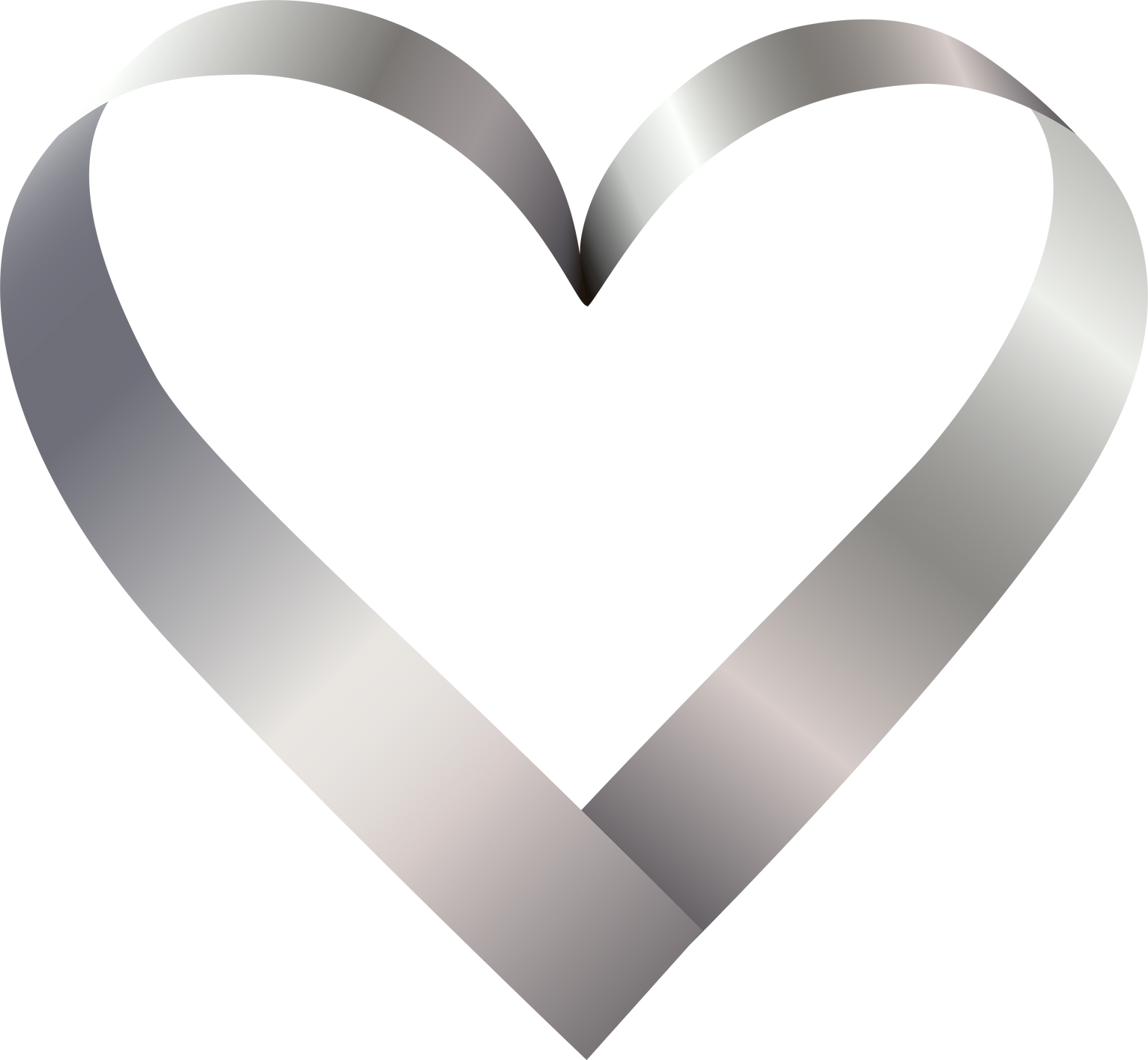 silver metallic heart shaped ribbon,  heart shaped frame  